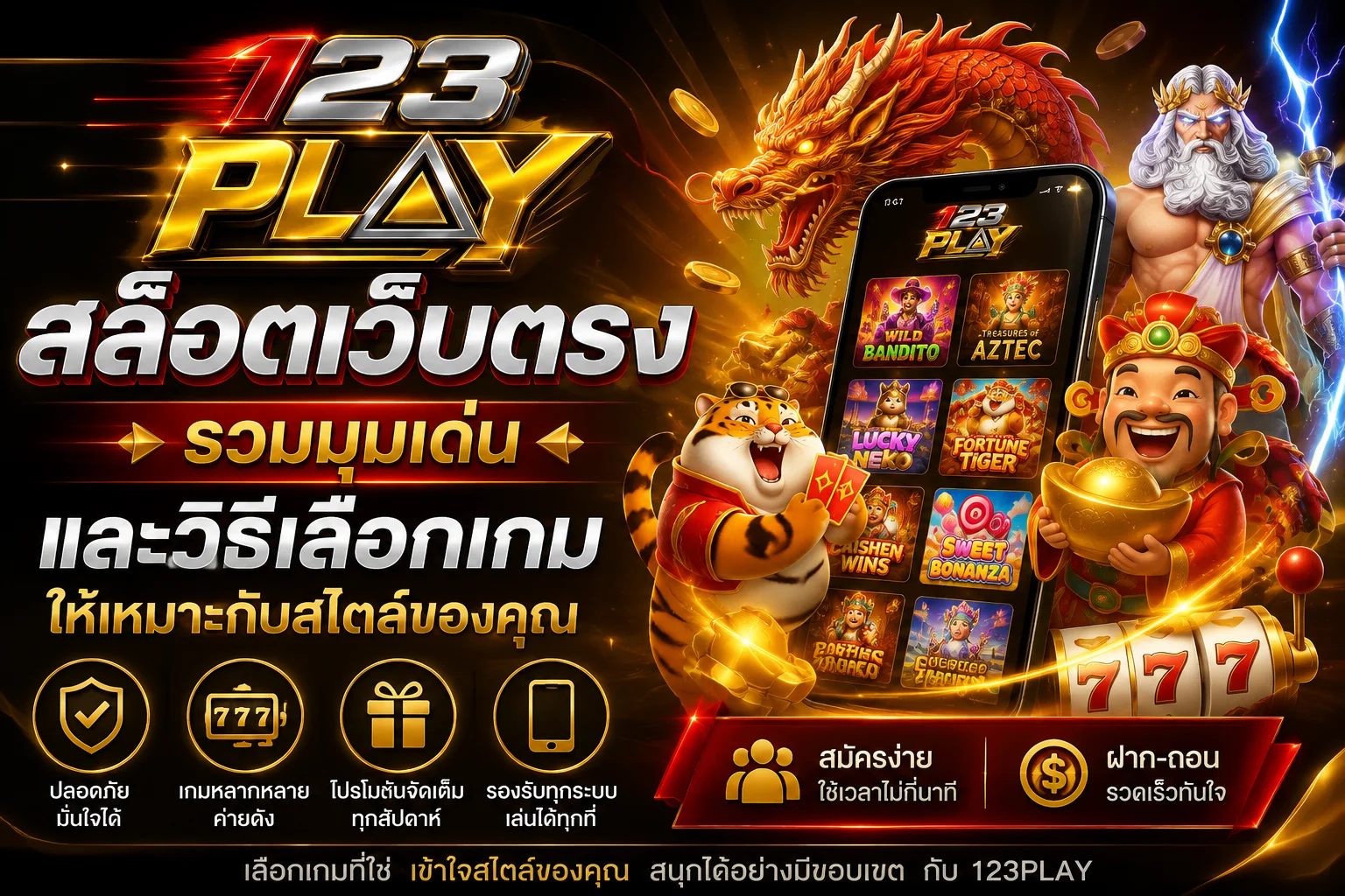 123play สล็อตเว็บตรง รวมมุมเด่นและวิธีเลือกเกมให้เหมาะกับสไตล์ของคุณ